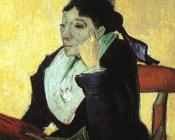 文森特威廉梵高 - 阿尔勒妇女，带着手套和伞的吉诺夫人